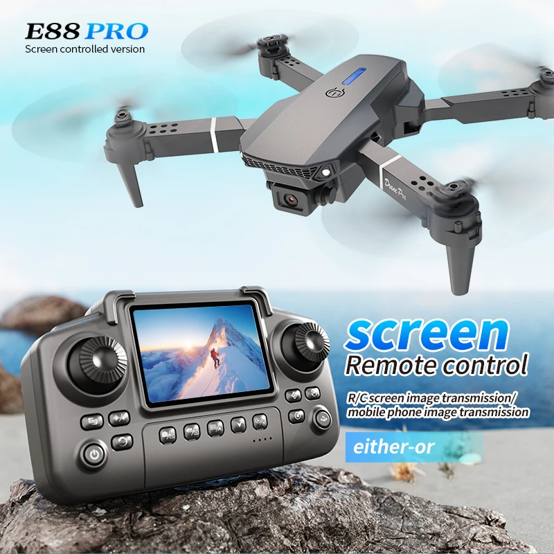 Drone Camera Hd - Profesjonalny dron E88 PRO z ekranem,